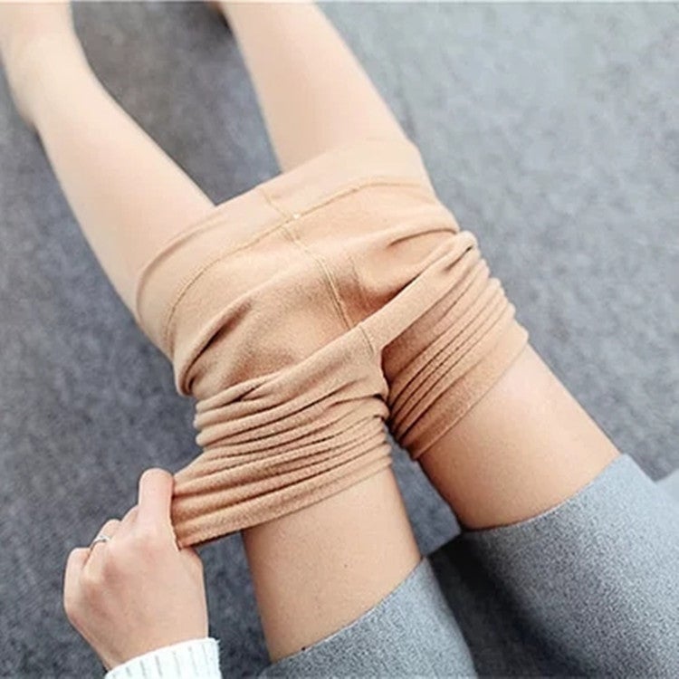 Fleece-Lined Footed Leggings Winter Autumn Warm Womens Pants Black  - Image 3