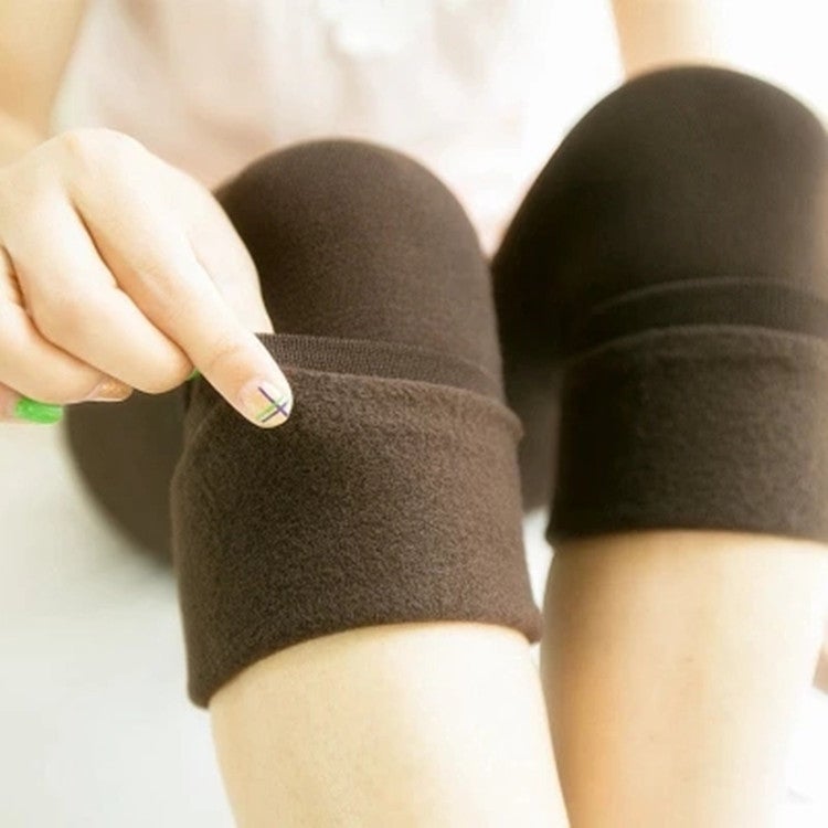 Fleece-Lined Footed Leggings Winter Autumn Warm Womens Pants Black  - Image 5