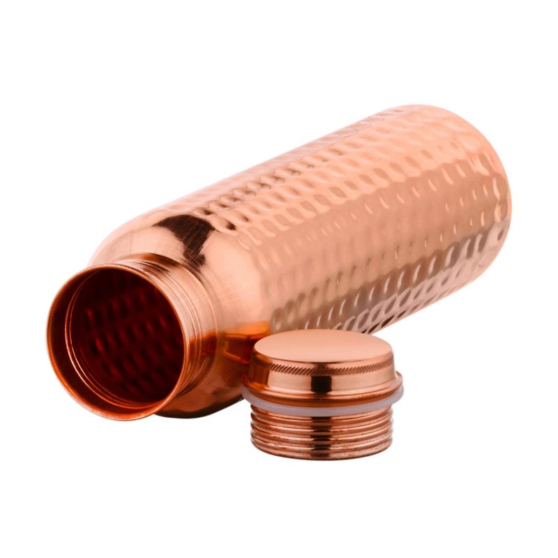 PIEPOT PIEPOT 100 Pure Copper Hammered Water Bottle 1 Litretamba bottle 1 litreDrinking Water bottle copper Brown Pack of 1 Hammered Bottle - Image 4