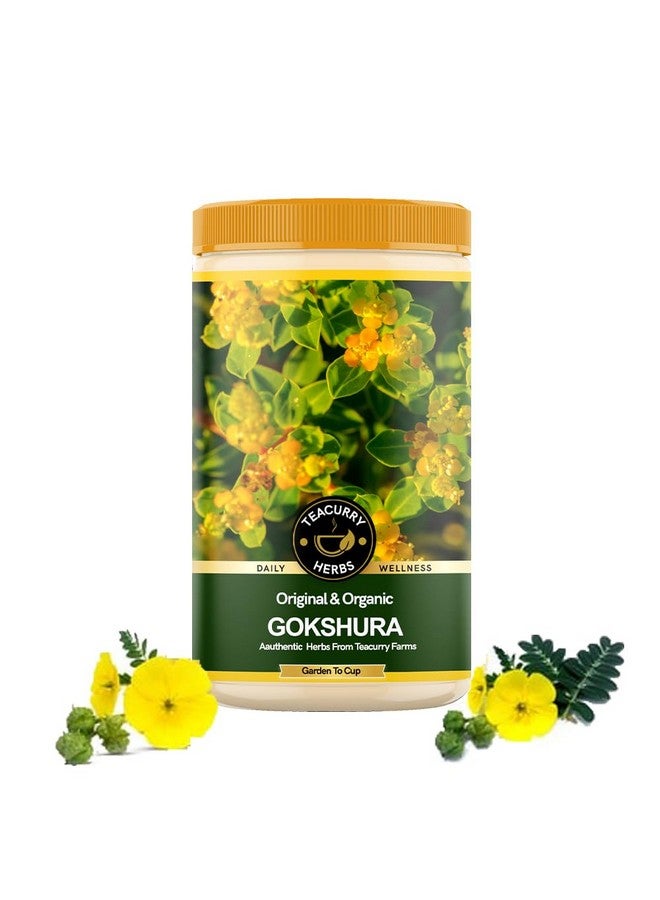 TEACURRY Organic Gokshura (125 Gram Pack) - Helps to Boost Energy and Strength and Supports Kidney Wellness, Promotes Overall Well-being - Chota Gokhru - Image 1