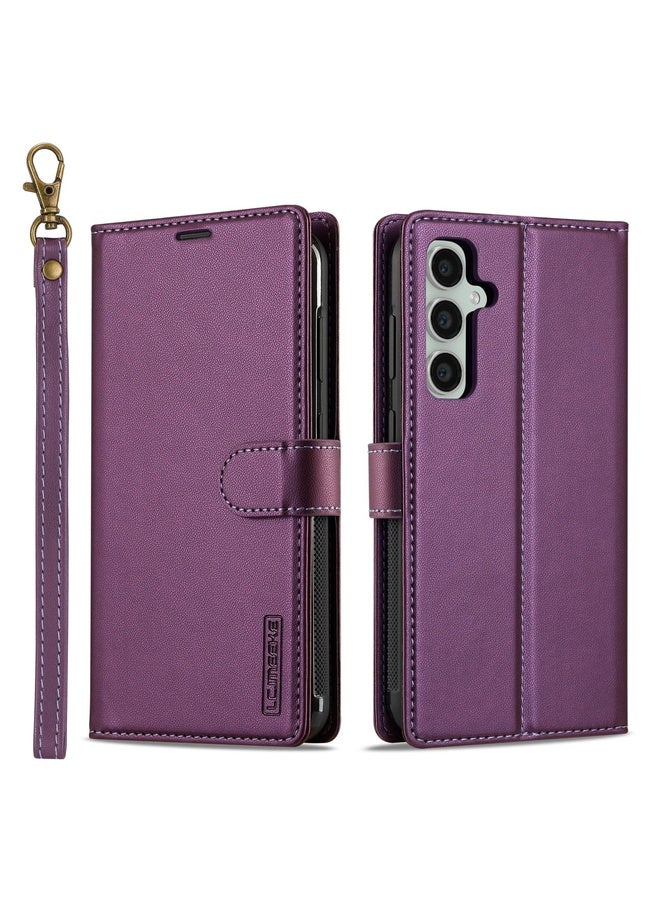 BURAQ Case Cover For Samsung Galaxy A35 5G LC.IMEEKE L2 Series Detachable Magsafe PU Phone Case with Lanyard(Purple) - Image 1