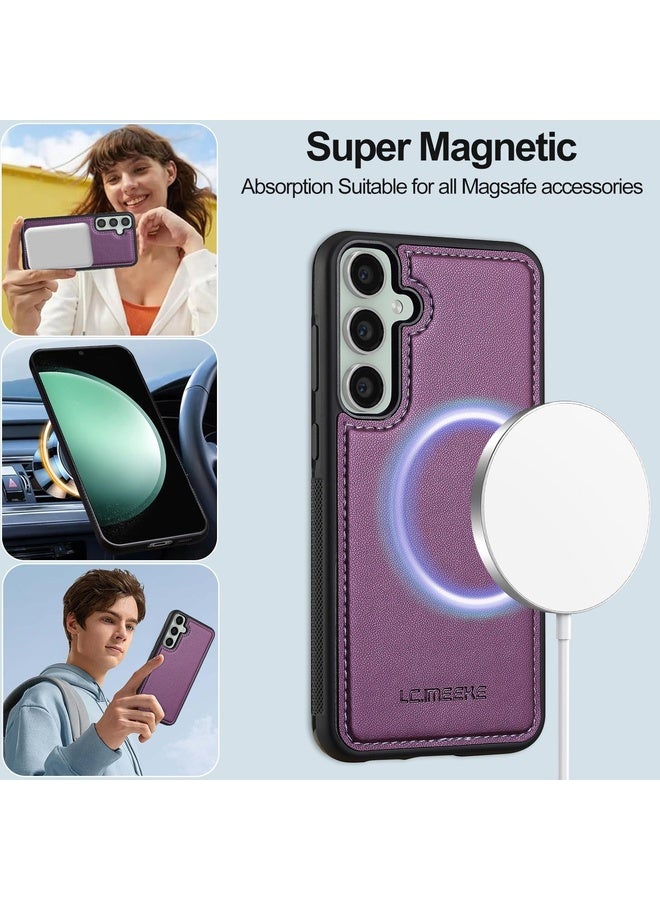 BURAQ Case Cover For Samsung Galaxy A35 5G LC.IMEEKE L2 Series Detachable Magsafe PU Phone Case with Lanyard(Purple) - Image 5
