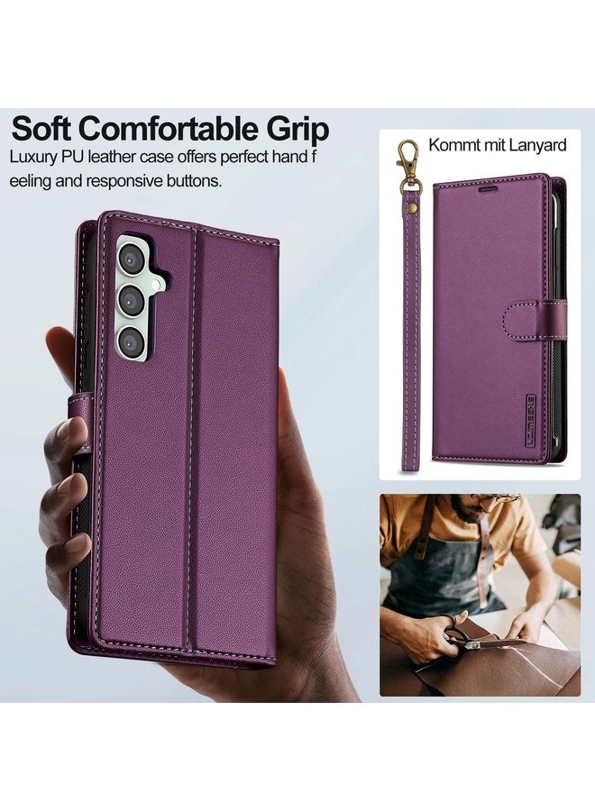 BURAQ Case Cover For Samsung Galaxy A35 5G LC.IMEEKE L2 Series Detachable Magsafe PU Phone Case with Lanyard(Purple) - Image 3