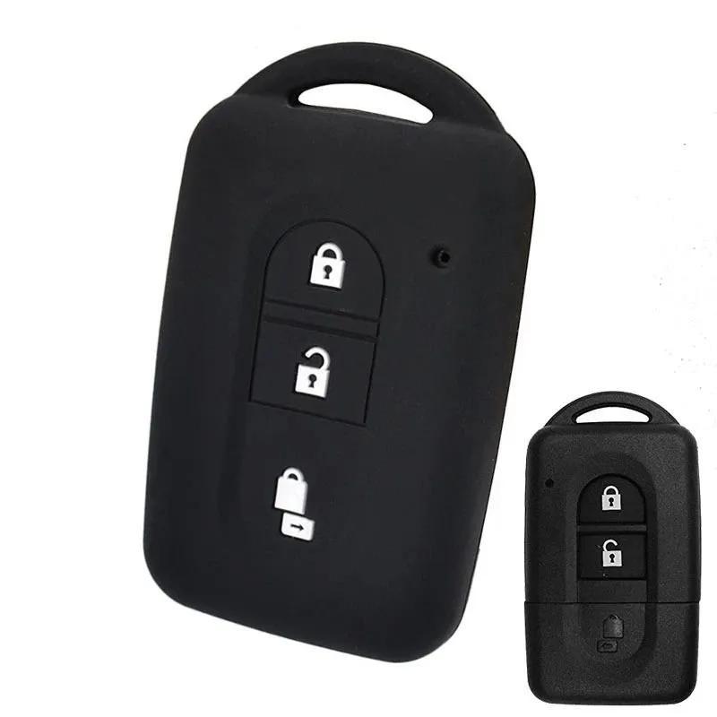 Car Key Fob Cover: 7*4*2 Cm Black High Quality Silicone - Durable Extreme Temperature Resistant Key Case for Nissan 3 Button Key Fob Automotive Accessory - Image 1