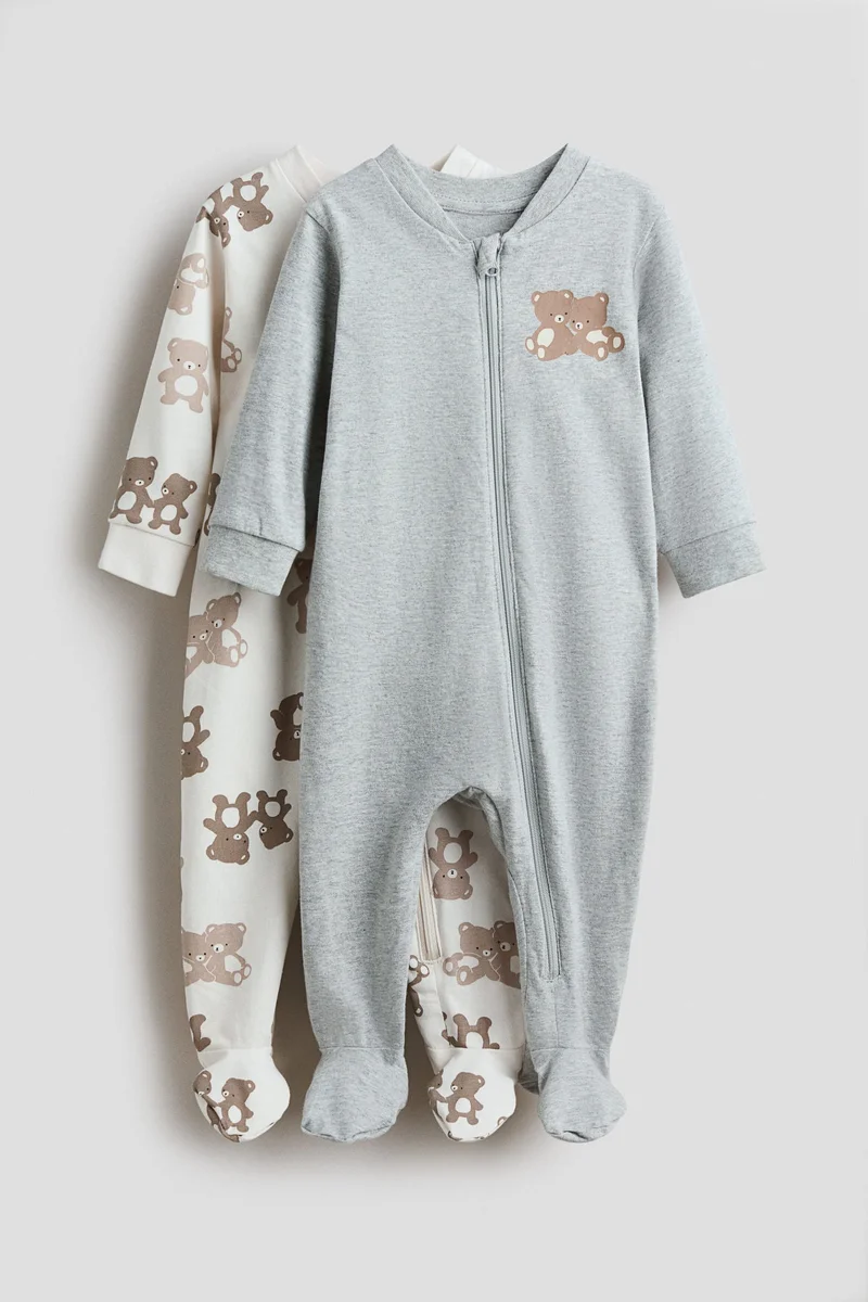 H&M 2-pack zip-up sleepsuits