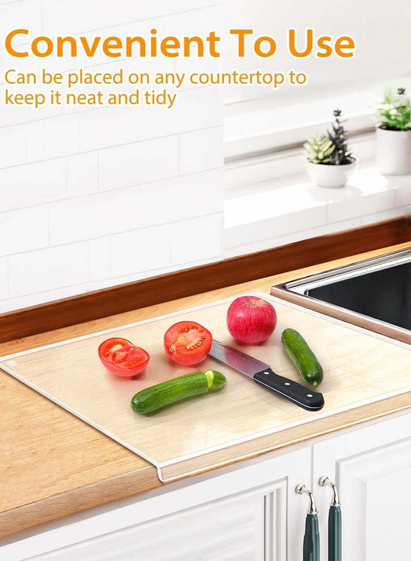 ثمانية فيبيهاوس لوح تقطيع من الأكريليك مع شفة للطاولة قطاعه شفاف لطاولة المطبخ الواح تقطيع غير قابل للانزلاق لحماية سطح العمل (30 × 40 سم قطاعات) لوح تقطيع اكريليك - Image 2