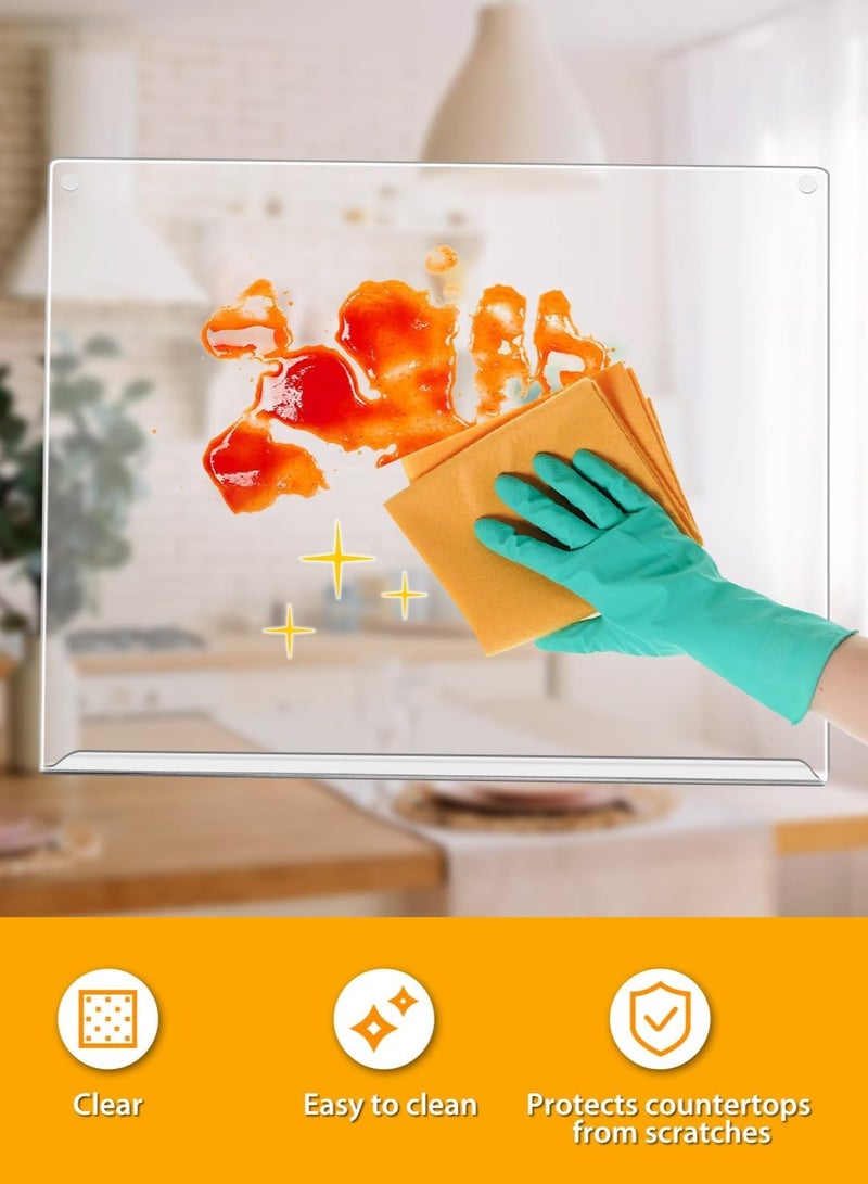 ثمانية فيبيهاوس لوح تقطيع من الأكريليك مع شفة للطاولة قطاعه شفاف لطاولة المطبخ الواح تقطيع غير قابل للانزلاق لحماية سطح العمل (30 × 40 سم قطاعات) لوح تقطيع اكريليك - Image 4