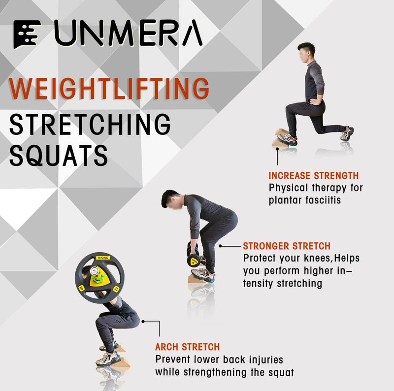 UNMERA Squat Wedge Block 2PCS Non Slip Professional Squat Ramp,Squat Platform for Heel Elevated Squats and Calf Raises,Slant Board Professional Squat Ramp for Weightlifting and Fitness - Image 4