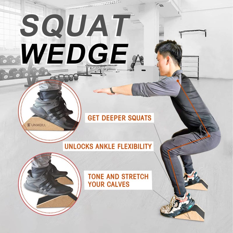 UNMERA Squat Wedge Block 2PCS Non Slip Professional Squat Ramp,Squat Platform for Heel Elevated Squats and Calf Raises,Slant Board Professional Squat Ramp for Weightlifting and Fitness - Image 5