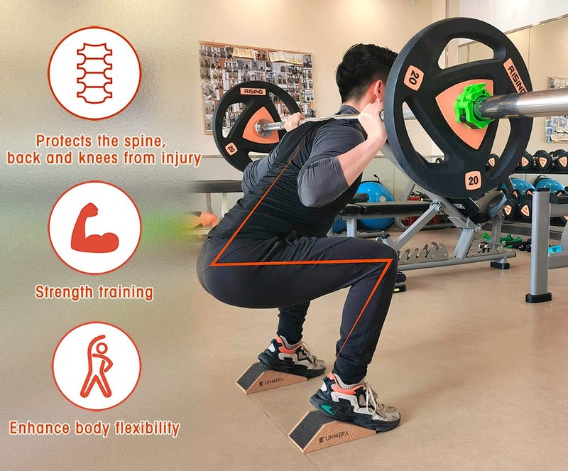 UNMERA Squat Wedge Block 2PCS Non Slip Professional Squat Ramp,Squat Platform for Heel Elevated Squats and Calf Raises,Slant Board Professional Squat Ramp for Weightlifting and Fitness - Image 2