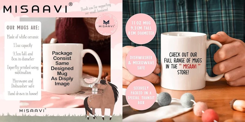 Misaavi Happiness is Having You in My Life 11oz Ceramic Mug Birthday Romantic Anniversary Valentine Day Gift for Bestie Wife Mother Sis GF - Image 3