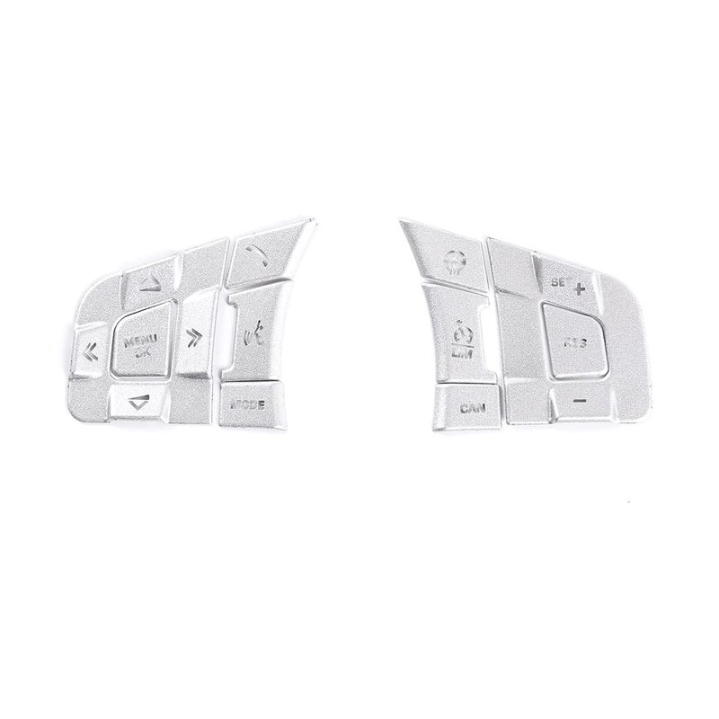 Daeiclru Steering Wheel Button Trim Sticker Compatible with Jaguar XE XEL XF XFL FPACE EPACE FTYPE Alloy Steering Wheel Button lnner Decoration Cover 10PCS Highconfiguration Silver