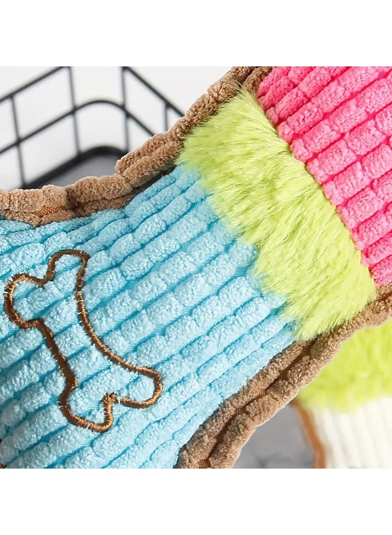 Goolsky Interactive Squeaky Bone-Shaped Plush Dog Toy - Durable Chew and Teething Plaything for Medium Breeds - Image 4