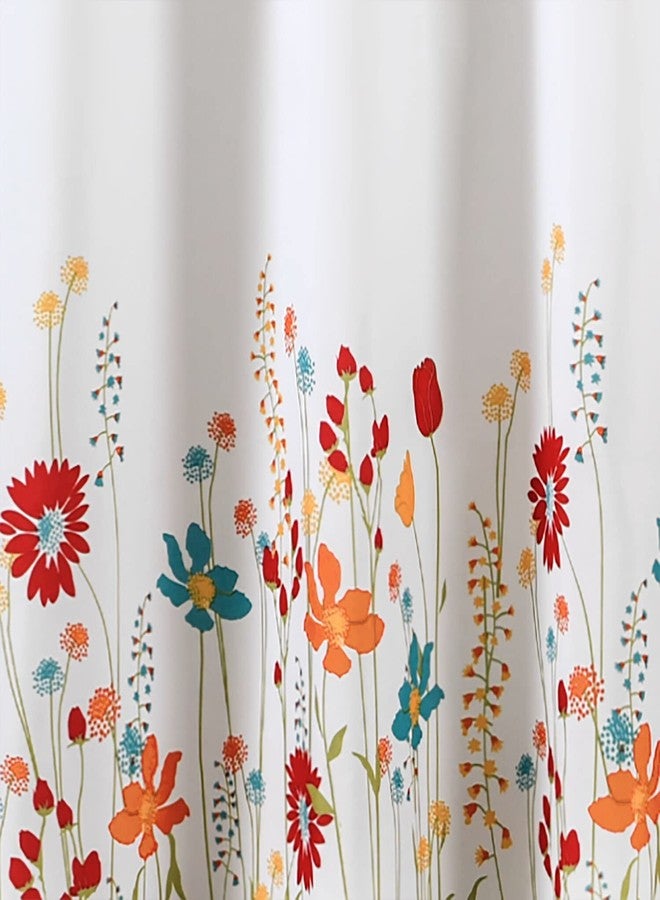 Lush Decor Clarissa Floral Shower Curtain, 72" x 72", Turquoise & Tangerine - Image 3