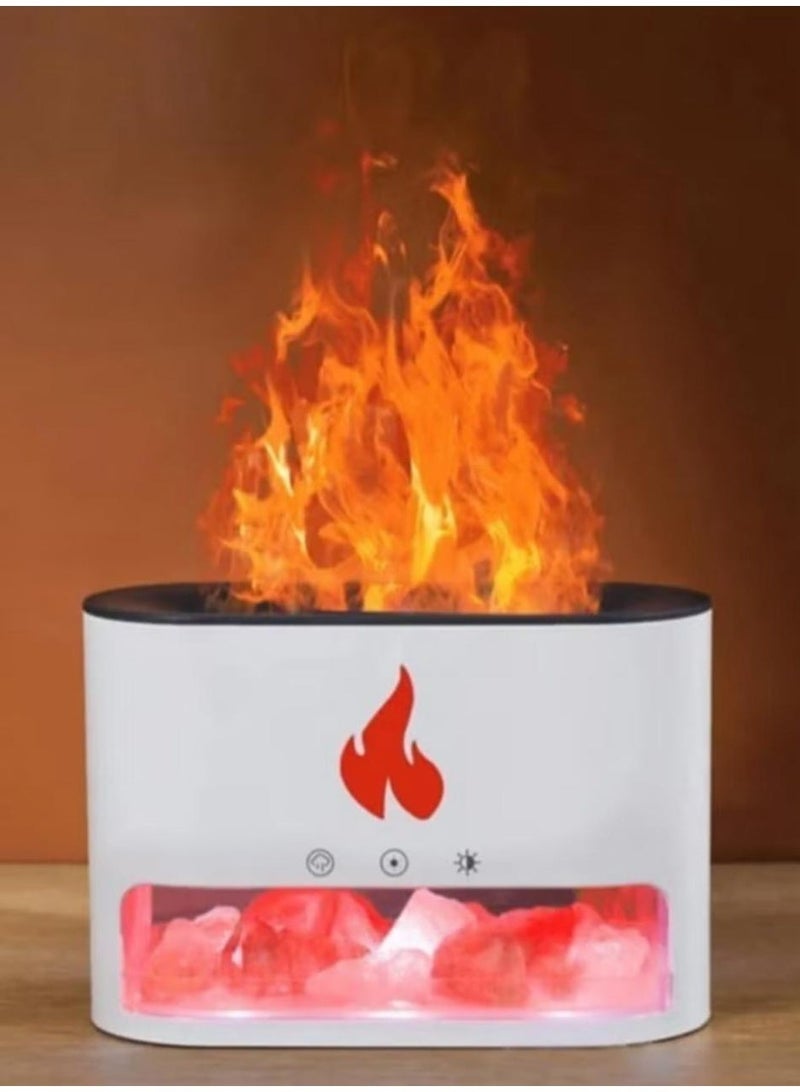 دينكس مرطب هواء معطر، مرطب هواء على شكل نار، ناشر بتأثير لهب ملح الهيمالايا للإضاءة المميزة، ناشر رائحة اللهب الكهربائي، معطر هواء بالبخار بسعة 250 مل للتنقية، DX2510 - Image 4