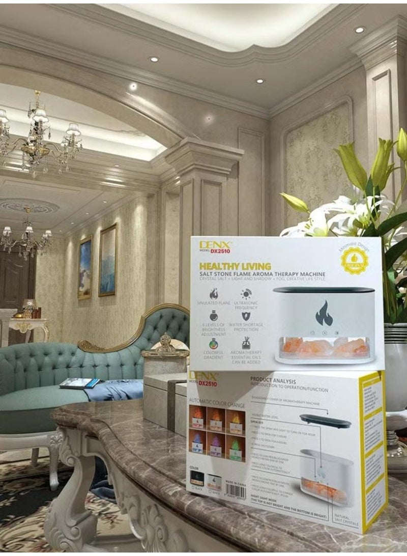 دينكس مرطب هواء معطر، مرطب هواء على شكل نار، ناشر بتأثير لهب ملح الهيمالايا للإضاءة المميزة، ناشر رائحة اللهب الكهربائي، معطر هواء بالبخار بسعة 250 مل للتنقية، DX2510 - Image 3