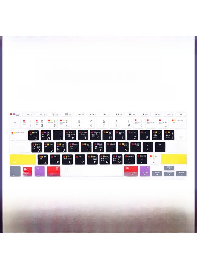 For Mac Book Apple Notebook Function Keys Air Protection PS Quick MAC Keys OS Computer Keyboard Film-Color:US English AI Shortcut Keys-Dimensions:12 Inches/A1708(no Touch Bra)  - Image 1