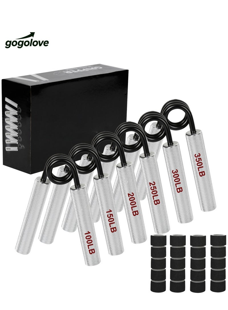 جوجو الحب معدن مسك اليد مجموعة ملونة، 50LB/22KG-300LB/136KG 6 حزمة لا انزلاقات ثقيلة الخدمة مدرب قوة الإمساك مع صندوق هدية، المعصم الكبير و الذراع الأمامي تمرين اليد - Image 1
