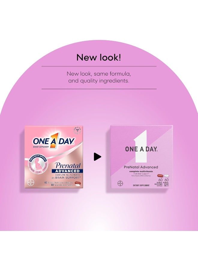 ONE A DAY فيتامينات متعددة متقدمة للحمل للنساء - 60 حبة - Image 2