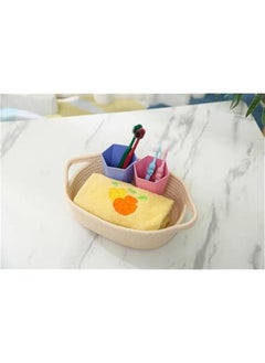 HOOKOR Ellipse Storage Basket 5-piece Set- Natural Cotton Rope Woven Baskets for Organizing Small Basket Bins Storage, Shelf Storage Baskets for Organizing, Bathroom Organization Bin (White)  - Image 3