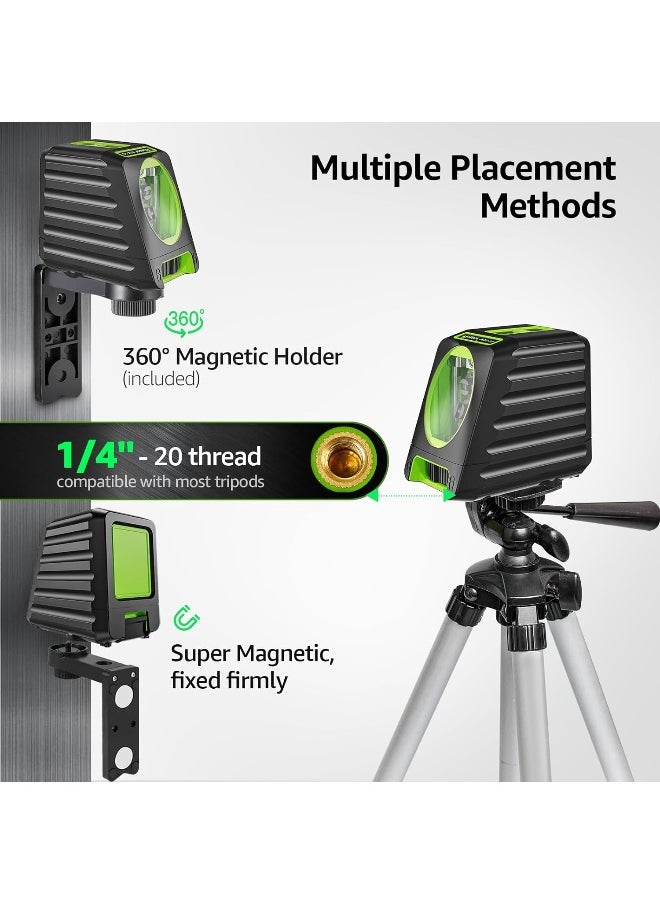 Huepar - Self-Leveling Laser Level -  Box-1G 150Ft/45M Outdoor Green Cross Line Laser Level With Vertical Beam Spread Covers Of 150°, Selectable Laser Lines, 360° Magnetic Base And Battery Included - Image 1