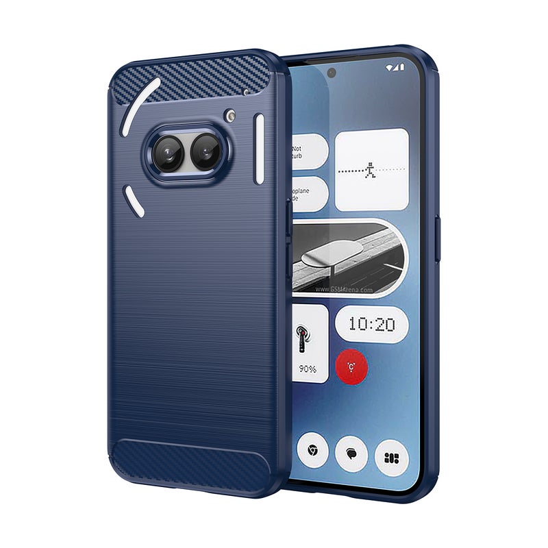 HuHa Protective Cover For Nothing Phone 2a Carbon Fiber Brushed Texture TPU Phone Case(Blue) - Image 1