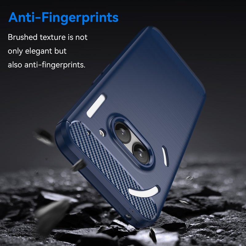 HuHa Protective Cover For Nothing Phone 2a Carbon Fiber Brushed Texture TPU Phone Case(Blue) - Image 3