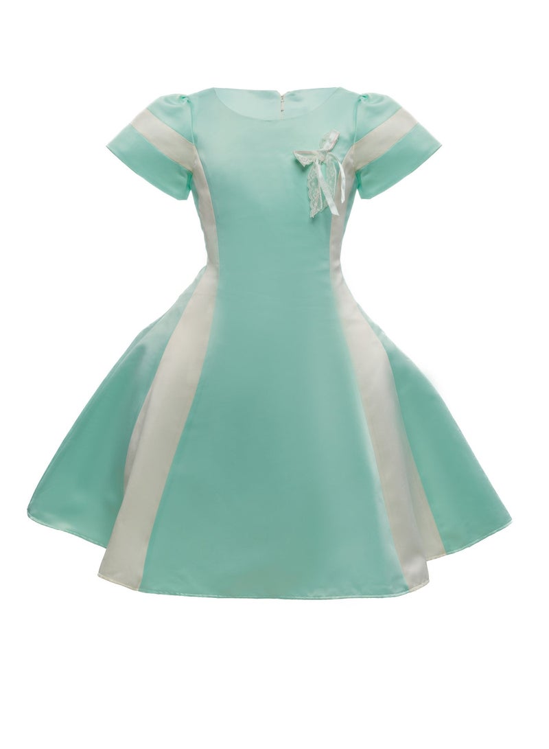 queen ELIA GREEN Girls Party Dress, from satin Princess Dress Party Wear Wedding Evening Formal Pageant Dance Gown for Birthday Kid Girls Elegant - Image 3
