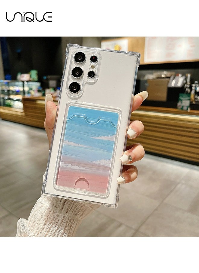 يونيك - متوافق مع جراب هاتف Samsung Galaxy S24 Ultra - جراب فتحة بطاقة واقية شفاف - جراب هاتف شفاف - حماية من السقوط TPU - Image 1