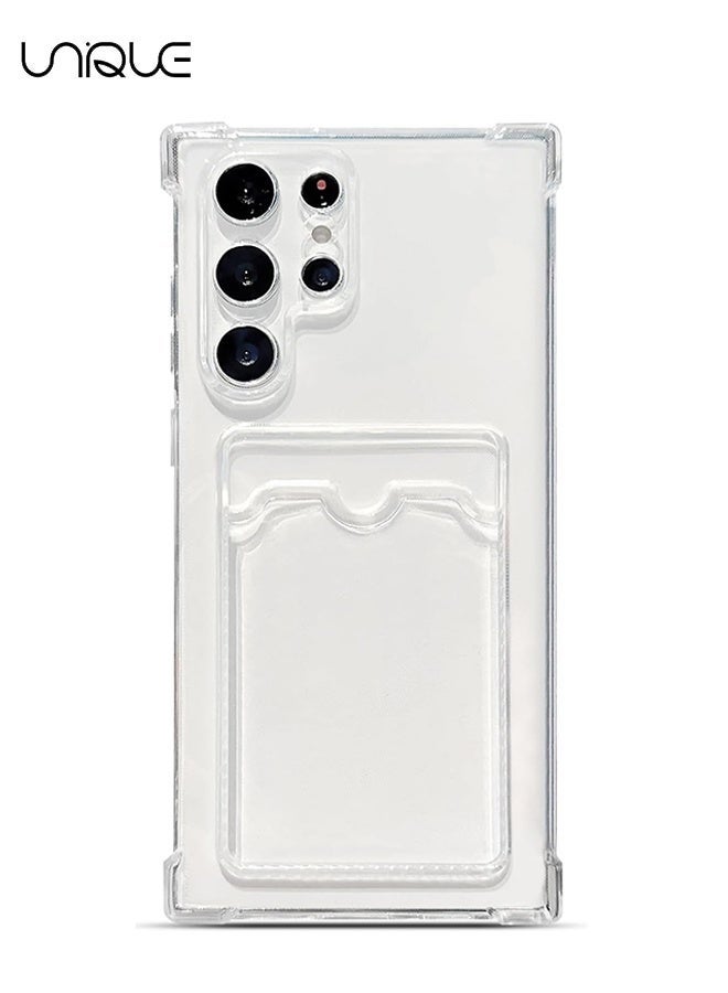Unique Compatible with Samsung Galaxy S24 Ultra Phone Case - Clear Protective Card Slot Case - Clear Phone Case - TPU Drop Protection - Image 1