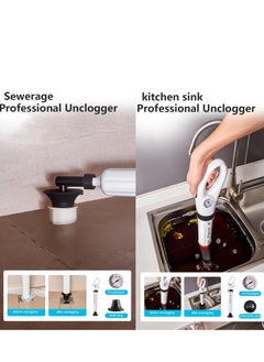 KASTWAVE Toilet Plunger, High Pressure Drain Unblocker with Visual Air Pressure Gauge, Multipurpose Clog Remover for Bathrooms, Sinks, and Drains Plumbing Clogs  - Image 2