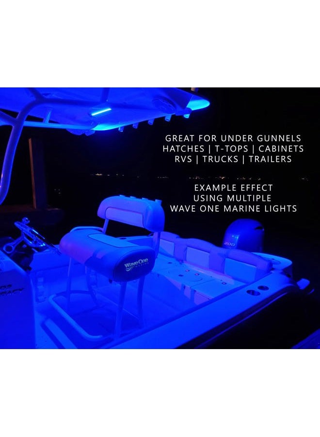 Wave One Marine 16" LED RGBW Courtesy Accent Boat Utility Light Strip | 12-24 Volt Internal Driver | White Blue Red Green | Interior Exterior Deck Gunnel Cockpit T Top Pontoon | Waterproof IP65 - Image 5