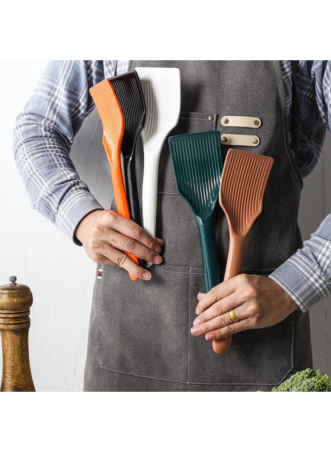 Non-stick Pan Special Ceramic Glaze Frying Spoon Flat Bottom Spatula High Temperature Resistant Anti-scalding Hand Rice Spoon Spatula Wholesale-Colour:Army Green  - Image 2