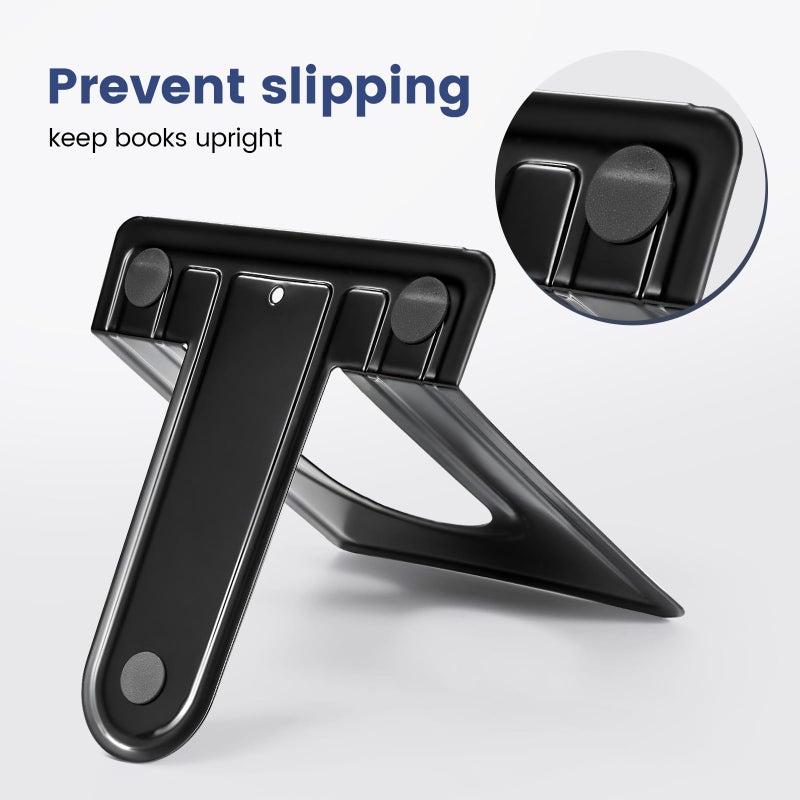 HappyHapi Book Ends, Non-Skid Metal Bookend Supports for Shelves, Heavy Duty Book End, Office Book Stopper, 6 x 5 x 6 Inches, 14 Pieces / 7 Pairs (Black) - Image 4
