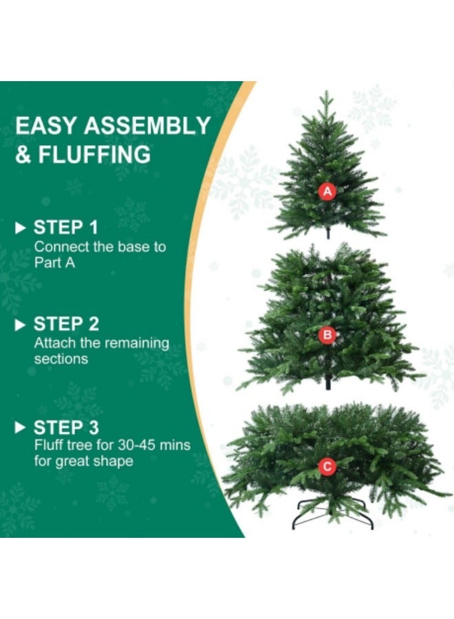 GGEROU 1.5M/5ft Artificial Christmas Tree, Premium Unlit Hinged Spruce Full Tree with 450 Branch Tips, Metal Stand, Hinged Structure, Easy Assembly - Image 4