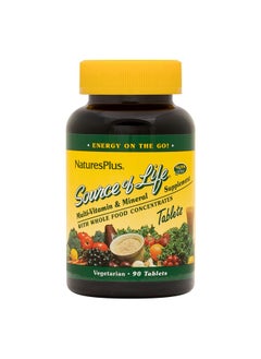 Nature's Plus Naturesplus Source Of Life Multivitamin Whole Foods Nutritional Supplement With Chelated Minerals Energy Booster 90 Vegetarian Tablets (30 Servings)  - Image 2
