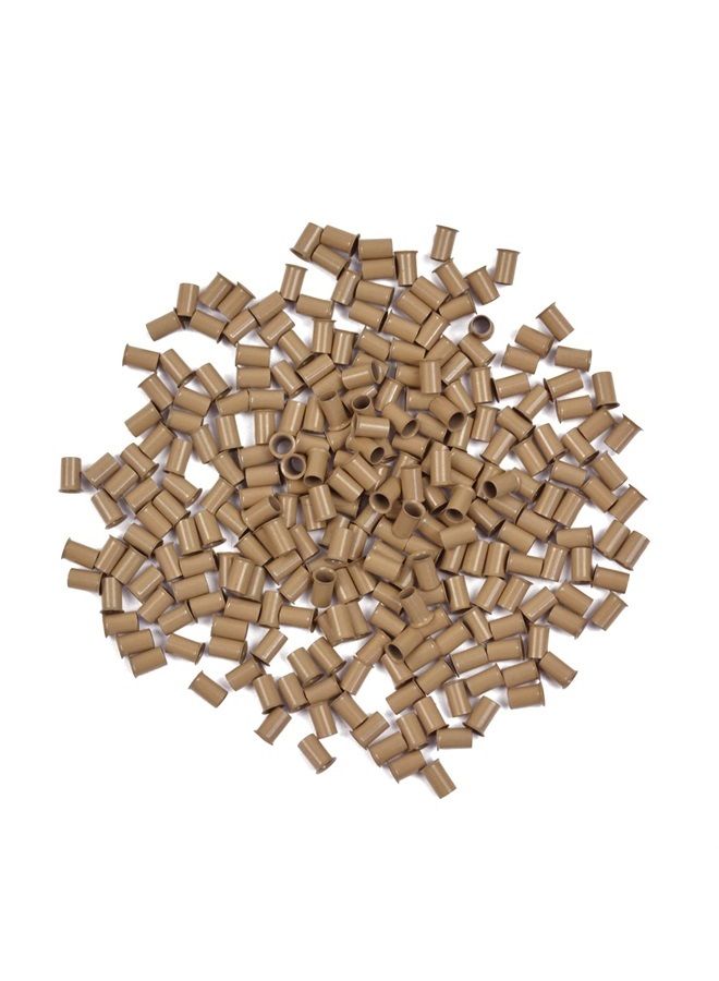 YTBYT 500 Pcs 3.4 mm Micro Link Ring Copper Tubes Beads Locks for I-Tip Human Hair Extensions (Dark Blonde) - Image 1