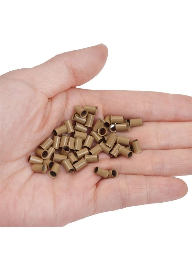 YTBYT 500 Pcs 3.4 mm Micro Link Ring Copper Tubes Beads Locks for I-Tip Human Hair Extensions (Dark Blonde) - Image 4