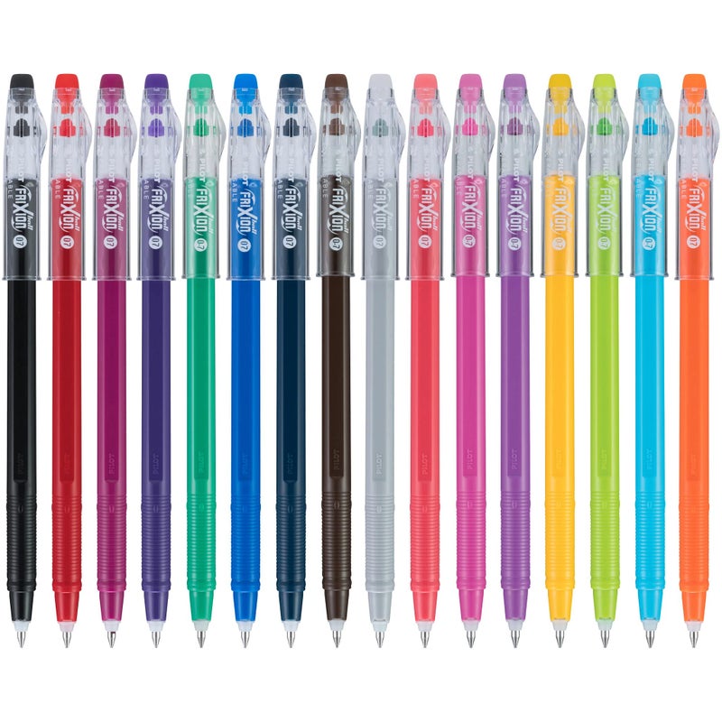 Pilot FriXion ColorSticks Erasable Gel Ink Pens, Fine Point 0.7 mm, Assorted Colors, Pack of 16, Erasable Pens - Ideal for School, Journaling, & Office Writing - Image 2