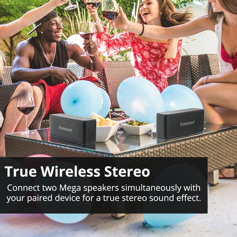 ترونسمارت مكبرات صوت Tronsmart Vallteng بلوتوث، مكبر صوت لاسلكي بقوة 40 واط مع بلوتوث 4.2، وقت تشغيل 15 ساعة، TWS، محرك مزدوج، ميكروفون مدمج، NFC، صوت جهير عميق، إضاءة خلفية LED للاستخدام الخارجي والداخلي (أسود) - Image 5
