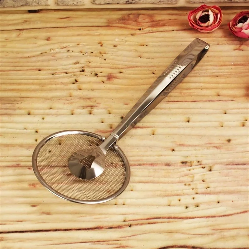 Safestore Multi-Purpose Stainless Metal Boiling and Frying Tongs with Strainer