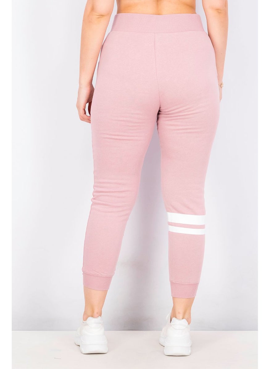 TRUE RELIGION - Women Graphic Collegiate Slim Jogger Pants, Wood Rose - Image 1