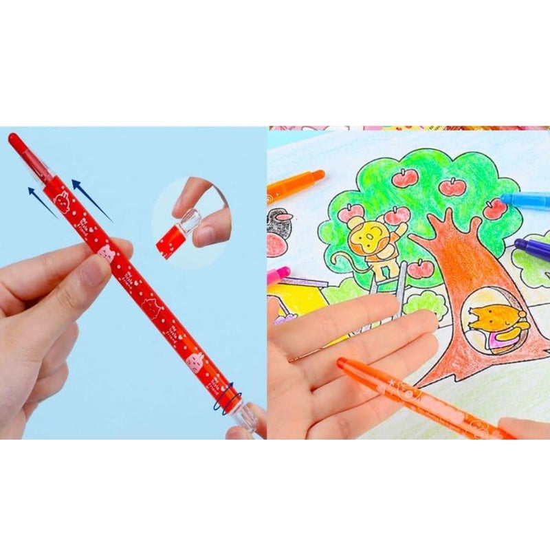 PROBABE 36 Piece Twist Crayon Marker Pen Set for Kids – Smooth, Vibrant, Non-Toxic, Easy Grip, Washable, Cute Animal Design School Art Supplies, and Gifting – Safe for Toddlers and Children - Image 3