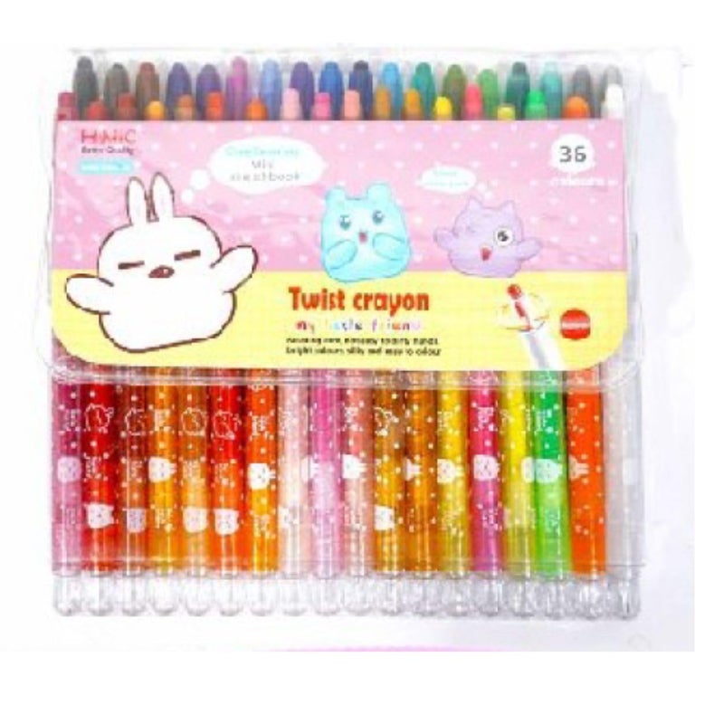 PROBABE 36 Piece Twist Crayon Marker Pen Set for Kids – Smooth, Vibrant, Non-Toxic, Easy Grip, Washable, Cute Animal Design School Art Supplies, and Gifting – Safe for Toddlers and Children - Image 1