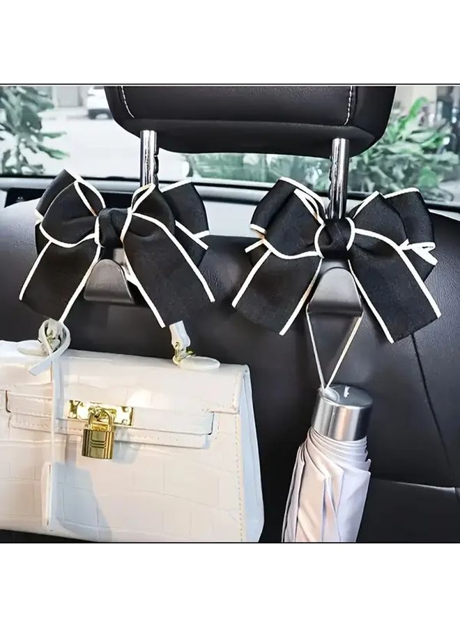 Black Car Seat Backrest Hook Cute Bow Rear Seat Hanger 1 Pack - Image 3
