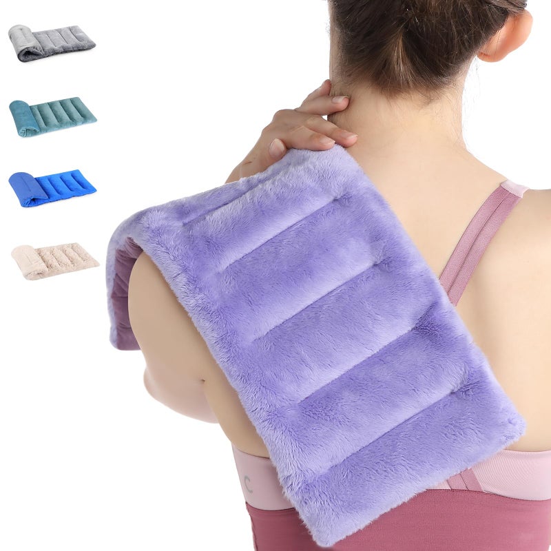 SuzziPad Microwave Heating Pad for Discomfort Reducing, 7x16 Microwavable Heated Pads, Muscle Ache, Soothing Fatigue for Neck and Shoulder, Bean Bag Moist Heat Pack, Warm Compress, 1.74lb, Purple - Image 1