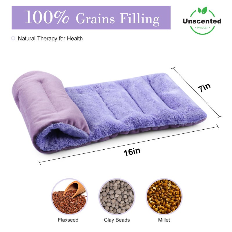 SuzziPad Microwave Heating Pad for Discomfort Reducing, 7x16 Microwavable Heated Pads, Muscle Ache, Soothing Fatigue for Neck and Shoulder, Bean Bag Moist Heat Pack, Warm Compress, 1.74lb, Purple - Image 3
