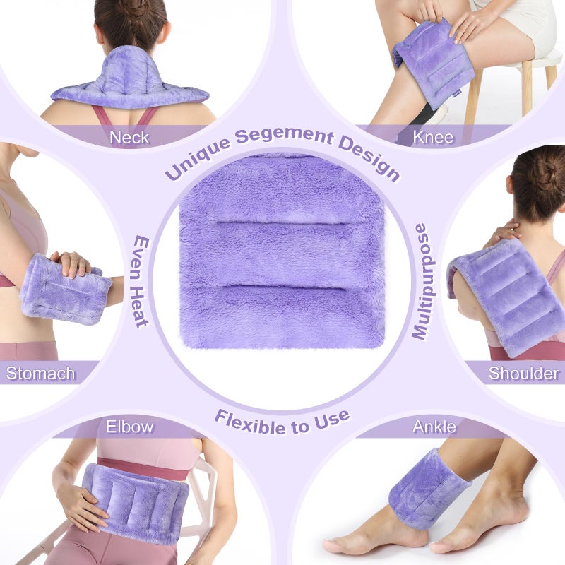 SuzziPad Microwave Heating Pad for Discomfort Reducing, 7x16 Microwavable Heated Pads, Muscle Ache, Soothing Fatigue for Neck and Shoulder, Bean Bag Moist Heat Pack, Warm Compress, 1.74lb, Purple - Image 5