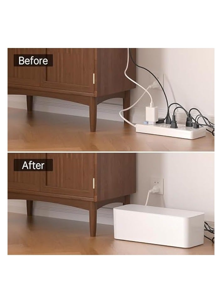 erorex Large Cord Management Boxes are designed to accommodate power strips up to 13.4in length. 40.7 x 15.7 x 13.4cm. - Image 3