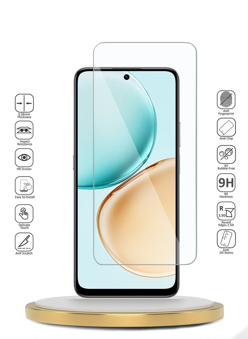 دبليو تيك حماية شاشة زجاجية مصفحة 9H 2.5D من Honor X7d 4G 2025 سلسلة وتكنولوجيا Premium بحواف منحنية (MSG9CN) - شفافة - Image 2